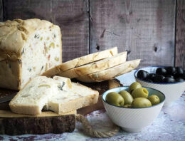 Gluten-Free Bread with Bacon and Olives