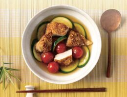 Crispy Chicken with Vegetables and Dashi Sauce