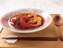 Simmered Prawns with Red Capsicum